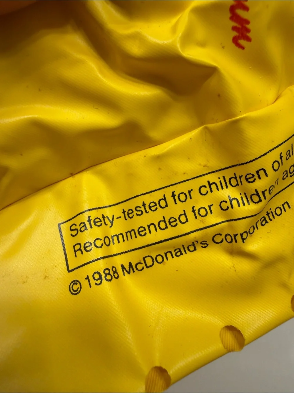 Vintage 1988 McDonald's Yellow reusable lunch bag